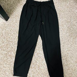 Zara Polyester Drawstring Pants Black